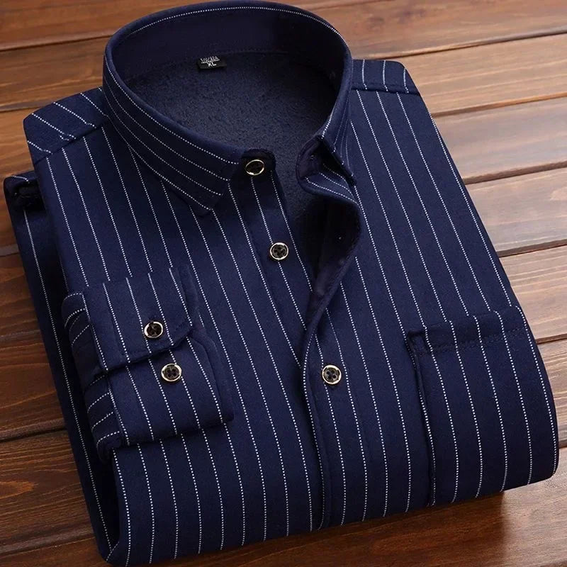 Mens Flannel Shirt Fleece Lined Warm Relaxed Fit