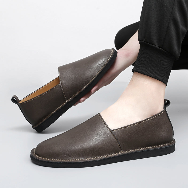 Mens Loafers Genuine Leather Slip-On