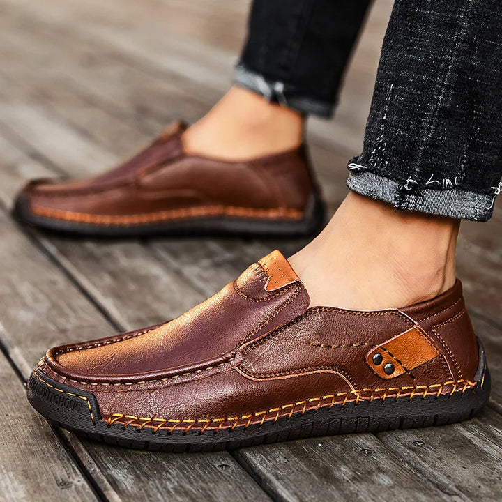 Mens Loafers Genuine Leather Slip-On