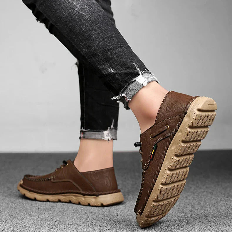 Mens Leather Shoes Genuine Leather Slip-On