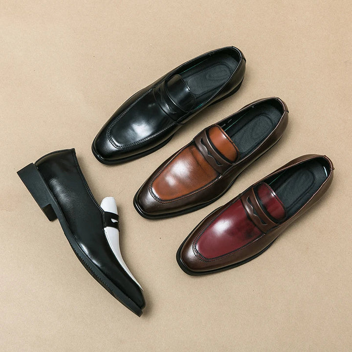 Mens Leather Loafers Slip-On Comfortable