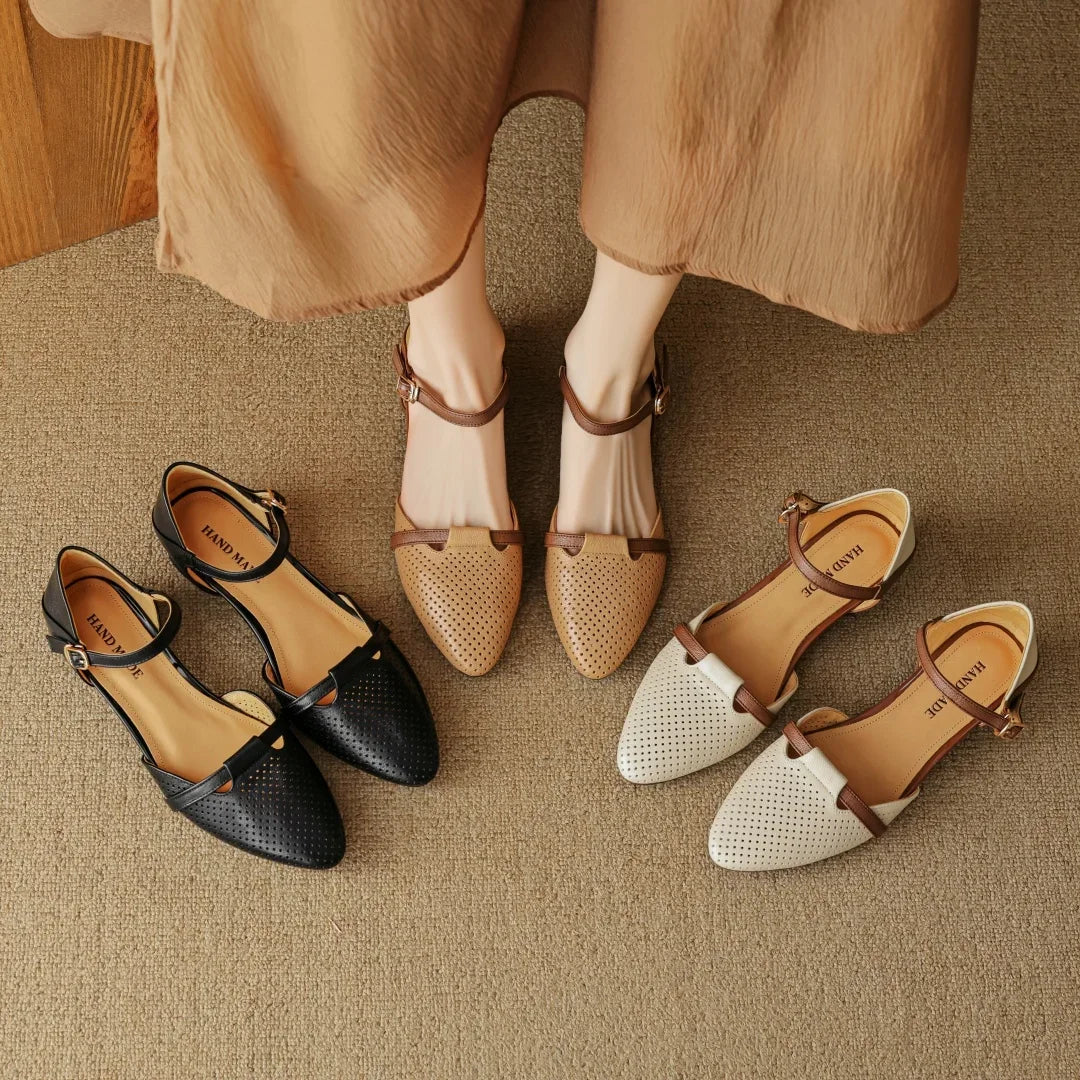 Womens Genuine Leather Heels Classic Fit