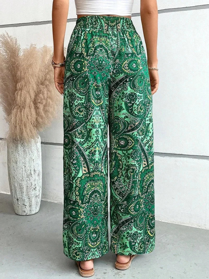 Womens Printed Stretchy Pants Comfortable Loose Fit