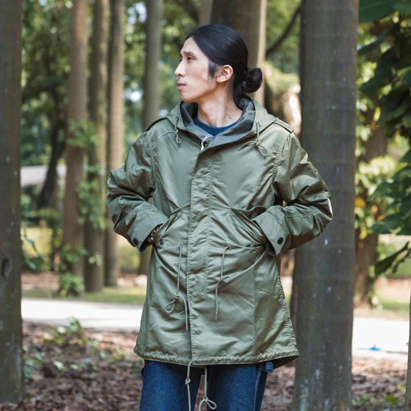 Mens Parka Jacket Waterproof Durable Windbreaker
