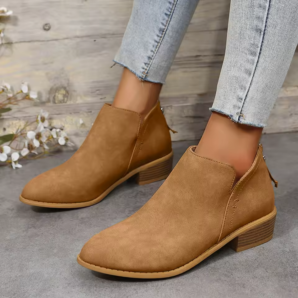 Womens Ankle Boots High Heel Pointed Toe