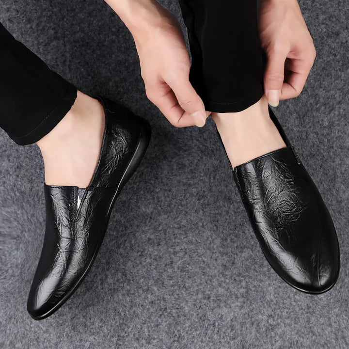 Mens Loafers Genuine Leather Slip-On
