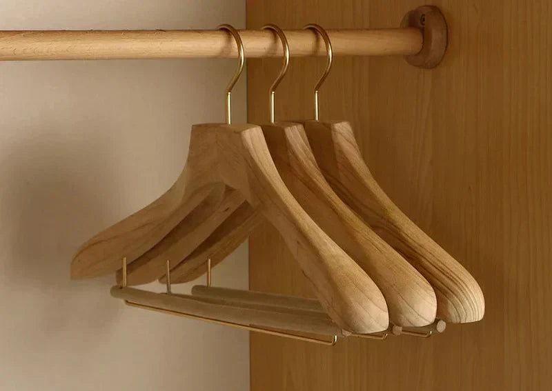 Wooden Broad Shoulder Hangers Pack Closet Organizers