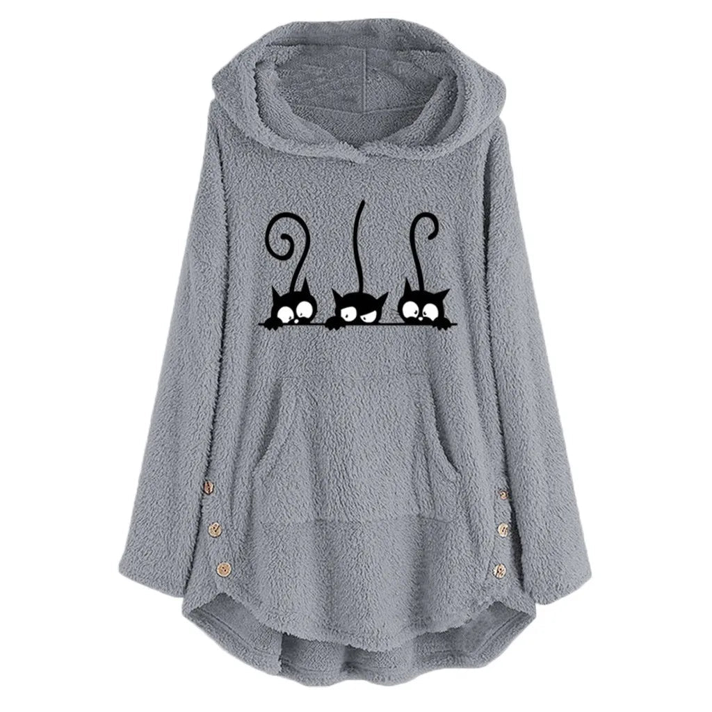 Womens Fleece Hooded Sweatshirt Cozy Fit