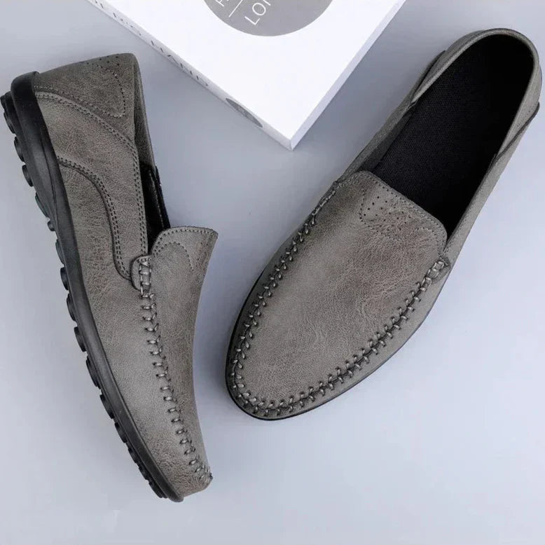 Mens Leather Loafers Slip-On Classic Fit