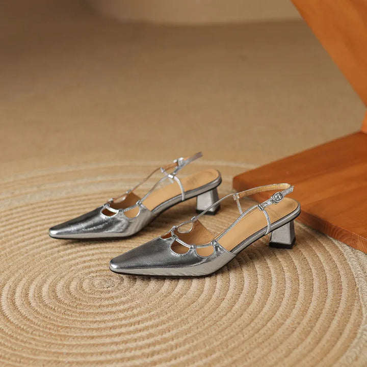 Womens Genuine Leather Slingback Shoes