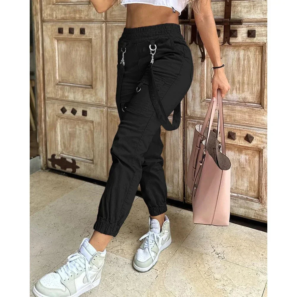 Womens Casual Cargo Pants Wide Leg Comfortable Fit