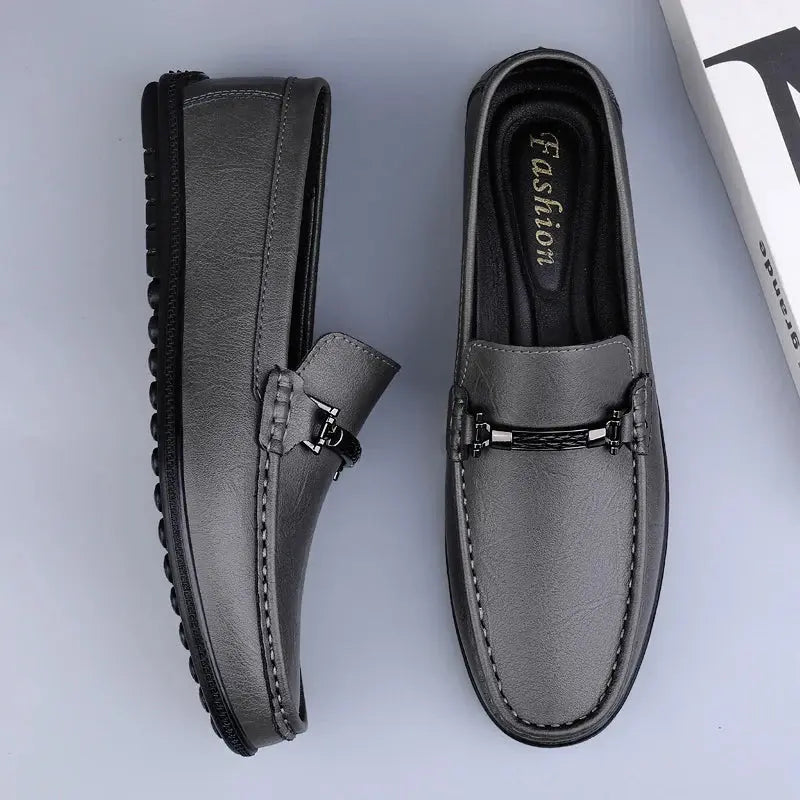 Mens Leather Loafers Classic Style with Modern Detail