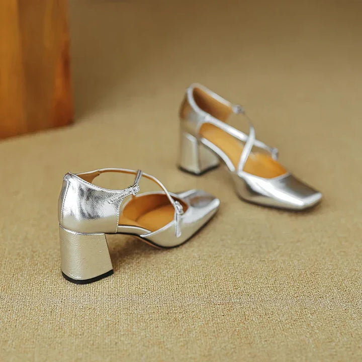 Womens Genuine Leather Heels Classic Fit