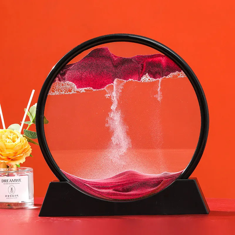 Decorative Glass Hourglass with Flowing Sand