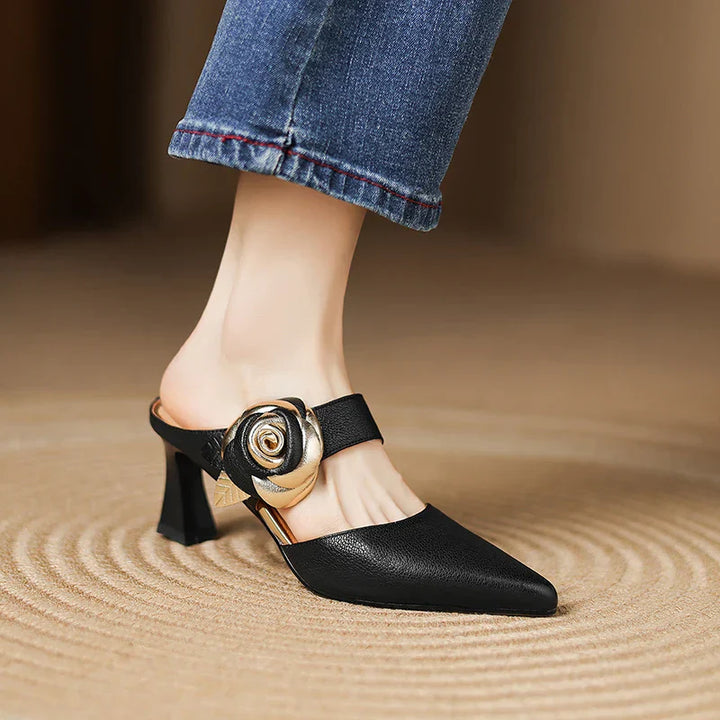 Womens Genuine Leather Heels Classic Fit
