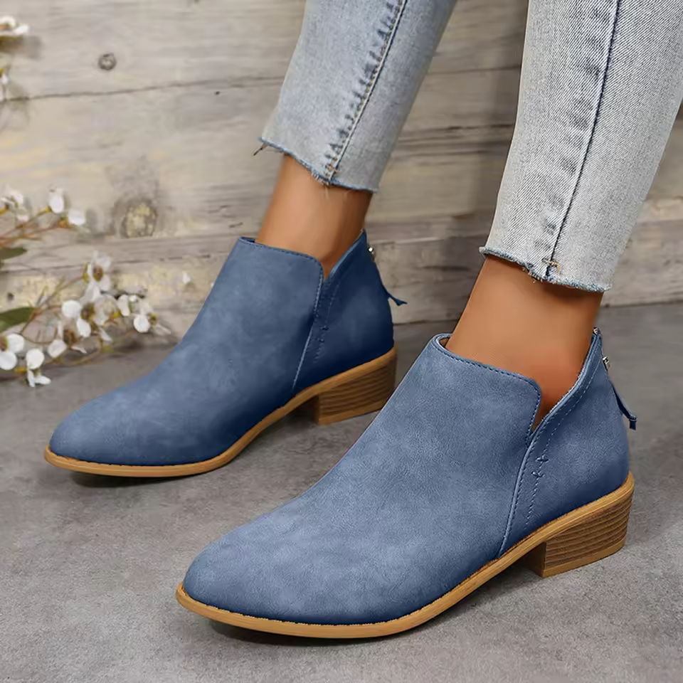 Womens Ankle Boots High Heel Pointed Toe