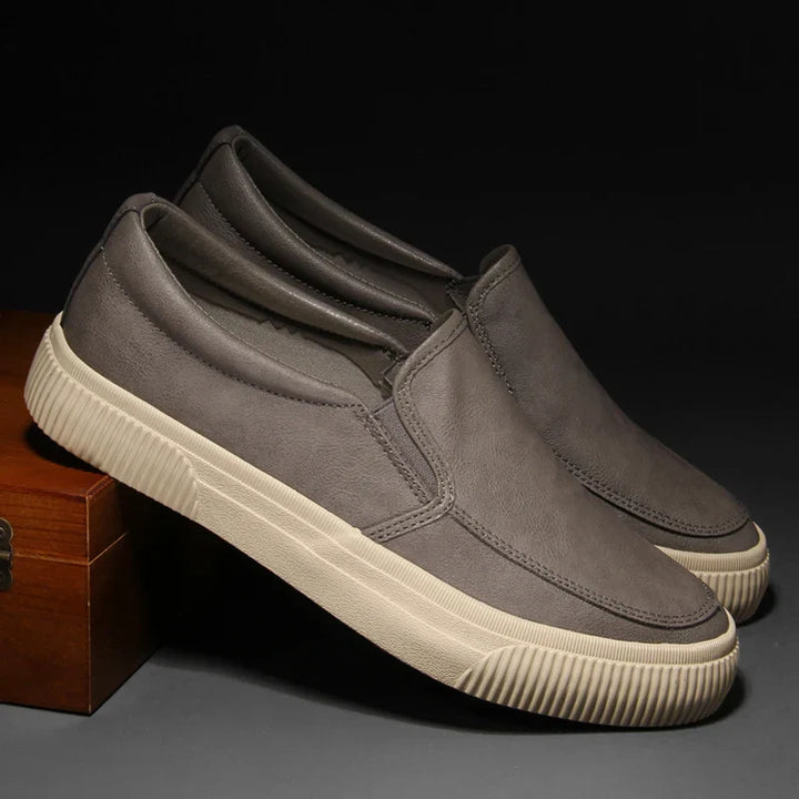 Mens Leather Loafers Slip-On Classic Fit