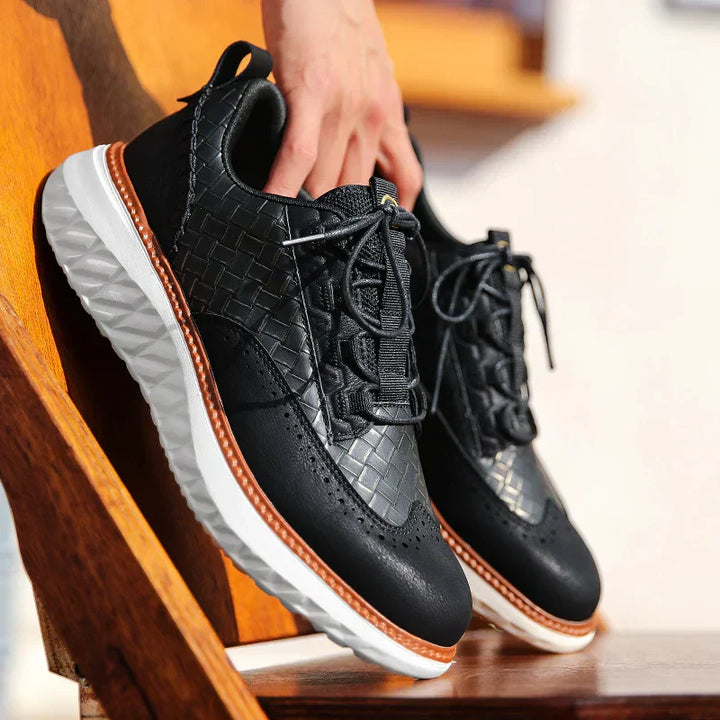 Mens Lace-Up Platform Walking Sneakers