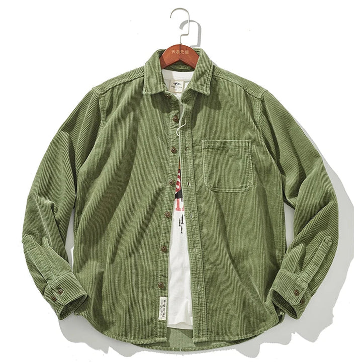 Mens Corduroy Jacket Warm Fitted Winter Coat