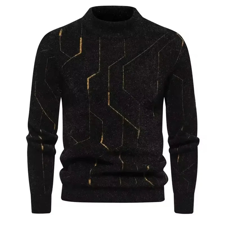 Mens Faux Fur Crew Neck Sweater