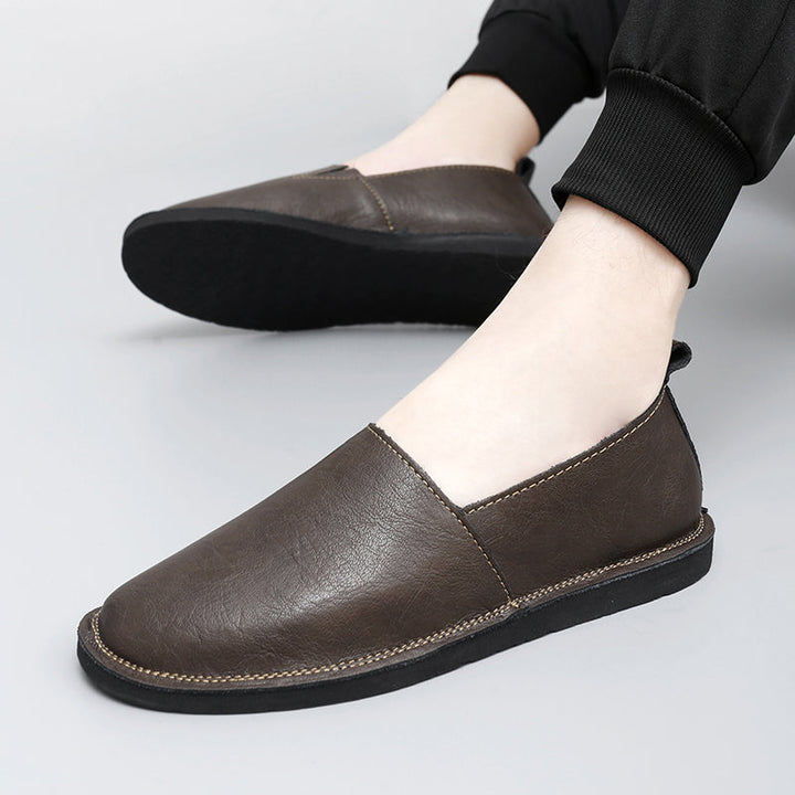 Mens Loafers Genuine Leather Slip-On