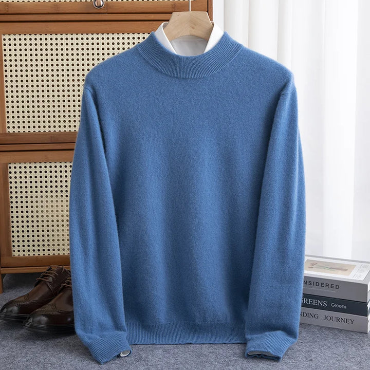 Mens Wool Pullover Classic Crew Neck