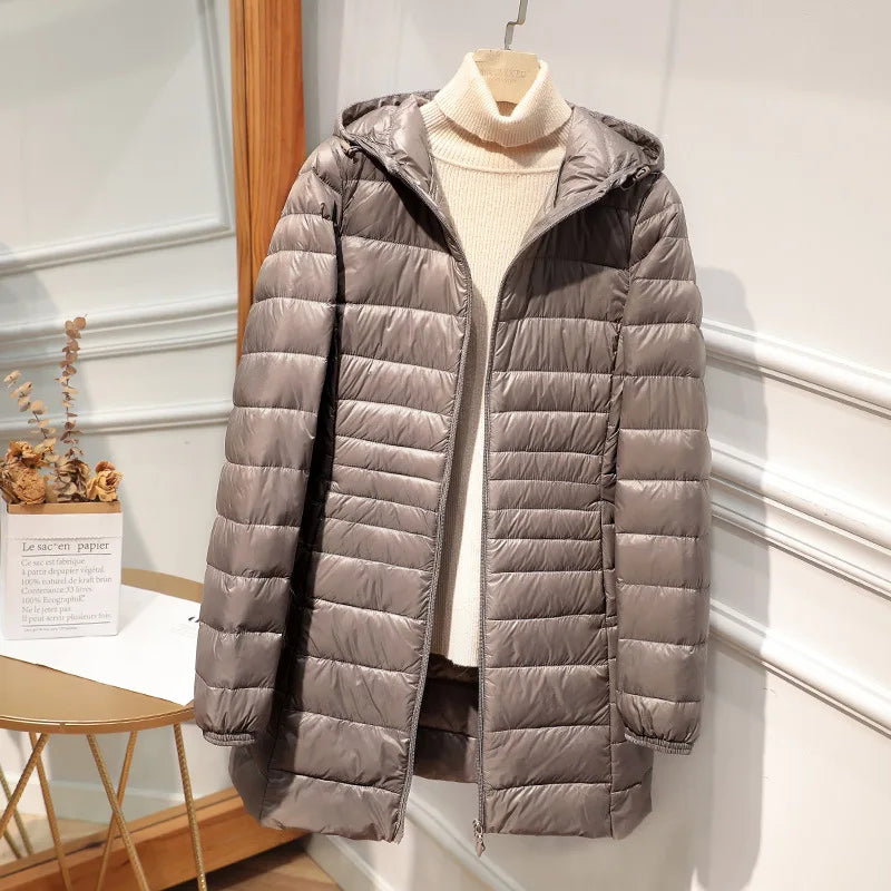 Womens Insulated Down Parka Warm Lightweight Fit