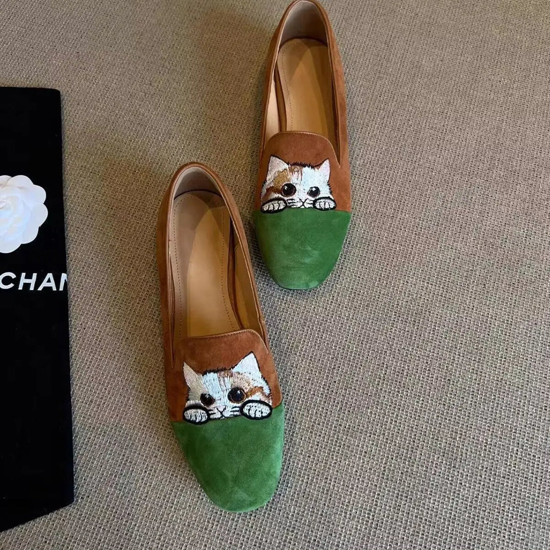 Girls Dance Shoes Printed Kitty Design