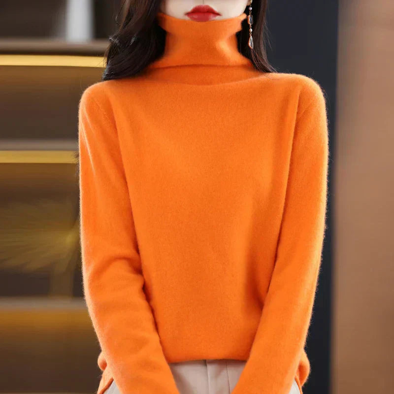 Womens Crew Neck Sweater Soft Merino Wool