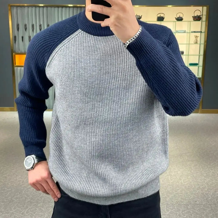 Mens Crew Neck Knit Sweater Classic Fit - BritishMode