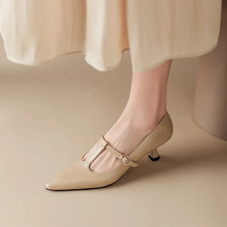 Womens Leather Heels Genuine Leather Classic Fit