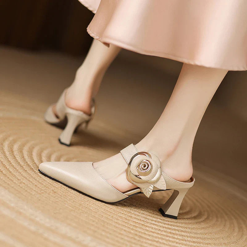 Womens Genuine Leather Heels Classic Fit