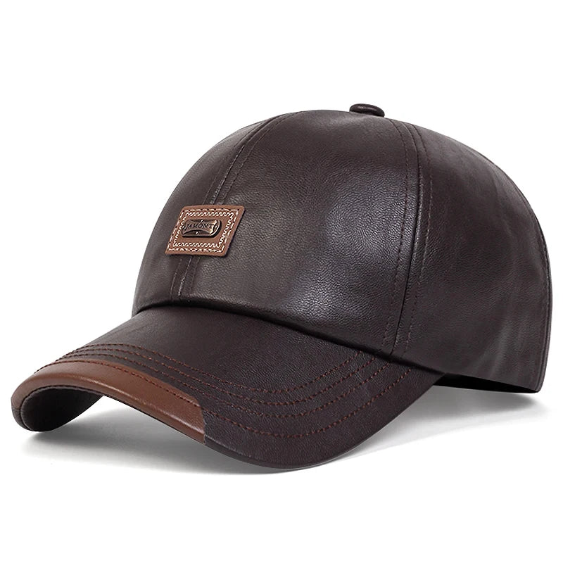 Mens Leather Hat Classic Fit