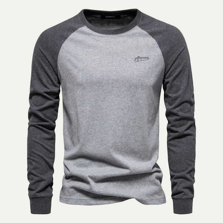 Mens Long Sleeve Raglan Tee Cotton Casual Fit
