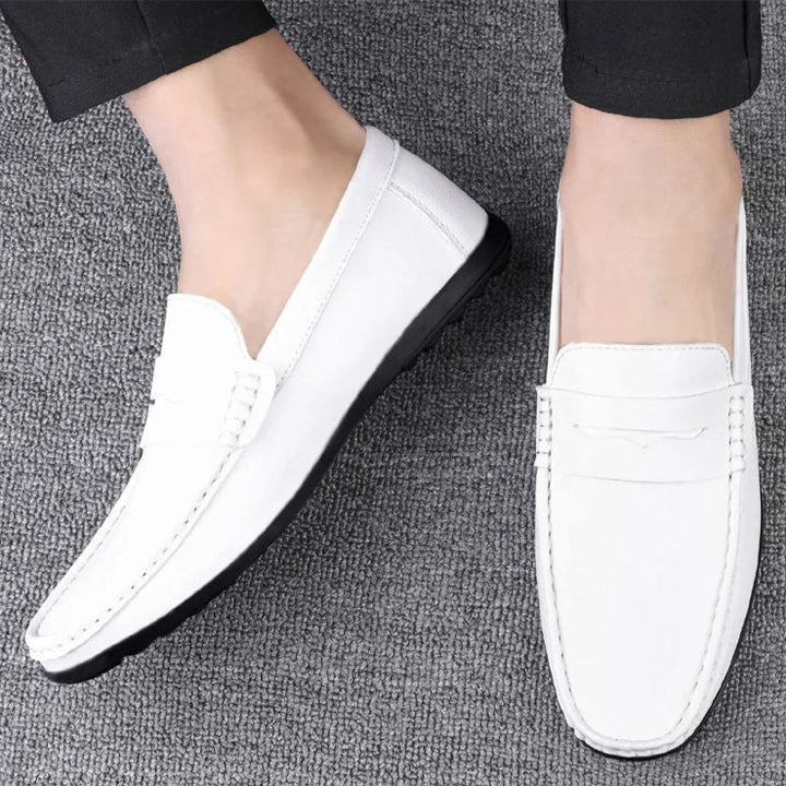 Mens Penny Loafers Leather Slip-On