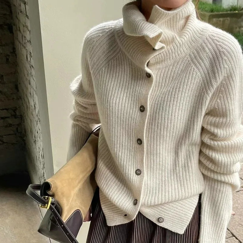 Womens Cardigan Knitted Sweater Cozy Fit