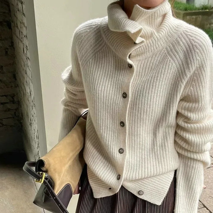 Womens Cardigan Knitted Sweater Cozy Fit