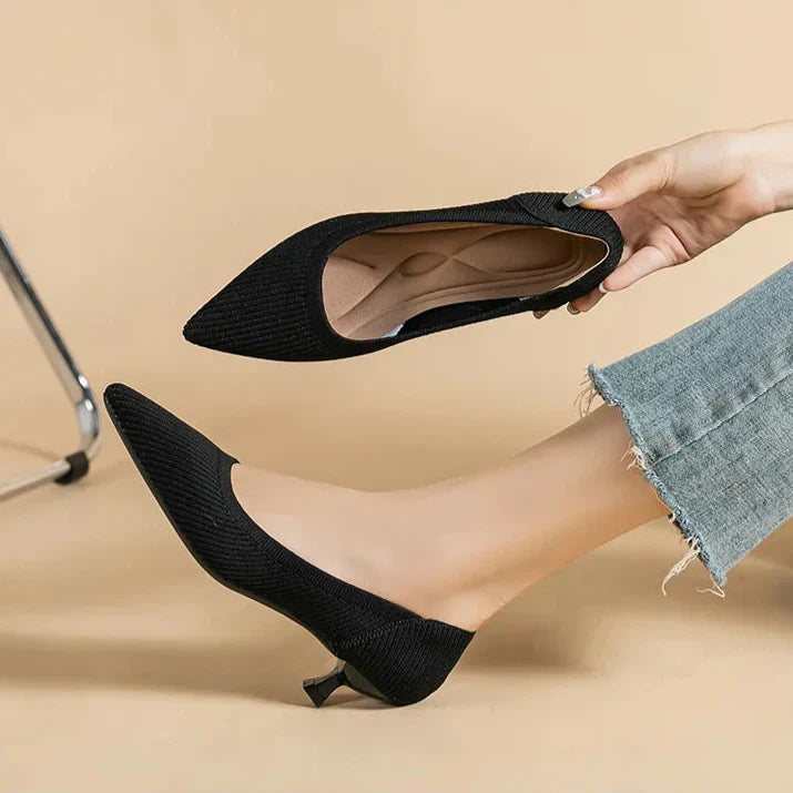 Womens Kitten Heel Pumps Classic Fit