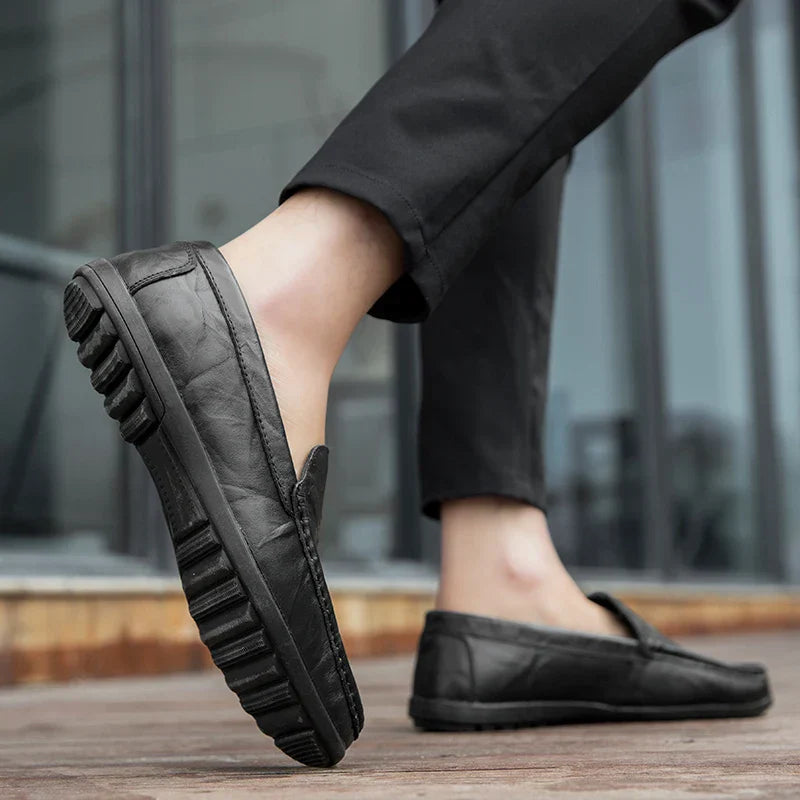 Mens Loafers Genuine Leather Slip-On