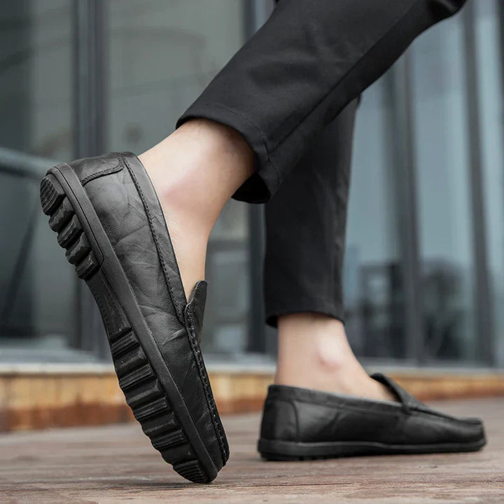 Mens Loafers Genuine Leather Slip-On