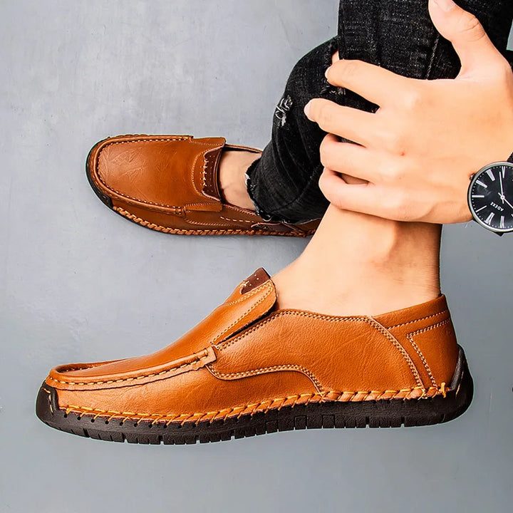 Mens Loafers Genuine Leather Slip-On