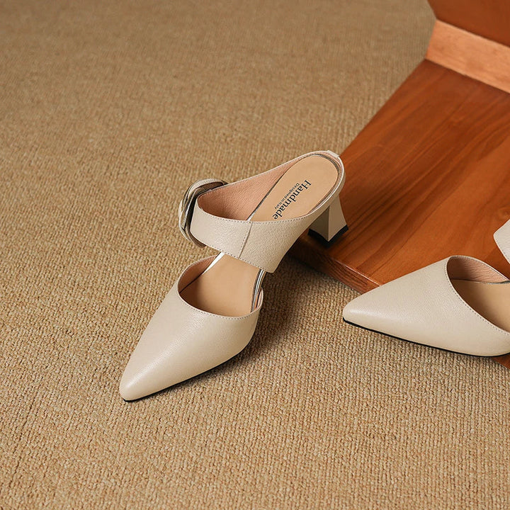 Womens Genuine Leather Heels Classic Fit