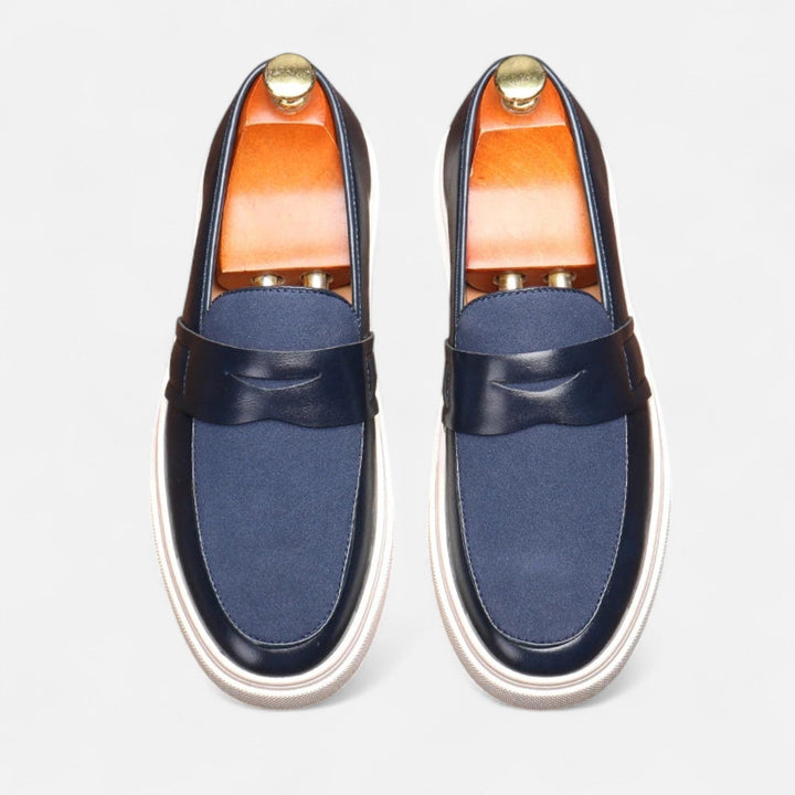 Mens Penny Loafers Hybrid Leather Slip-On