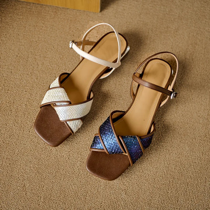 Womens Leather Sandals Comfortable Flat Fit