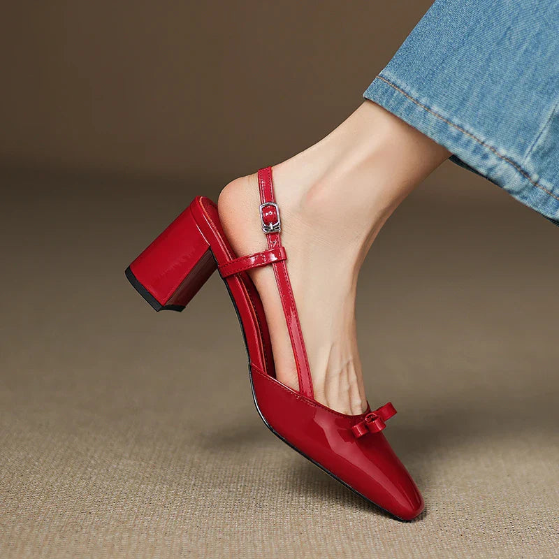 Womens Genuine Leather Heels Classic Fit