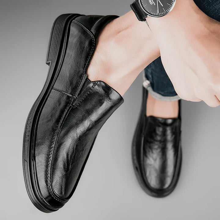 Mens Loafers Genuine Leather Slip-On