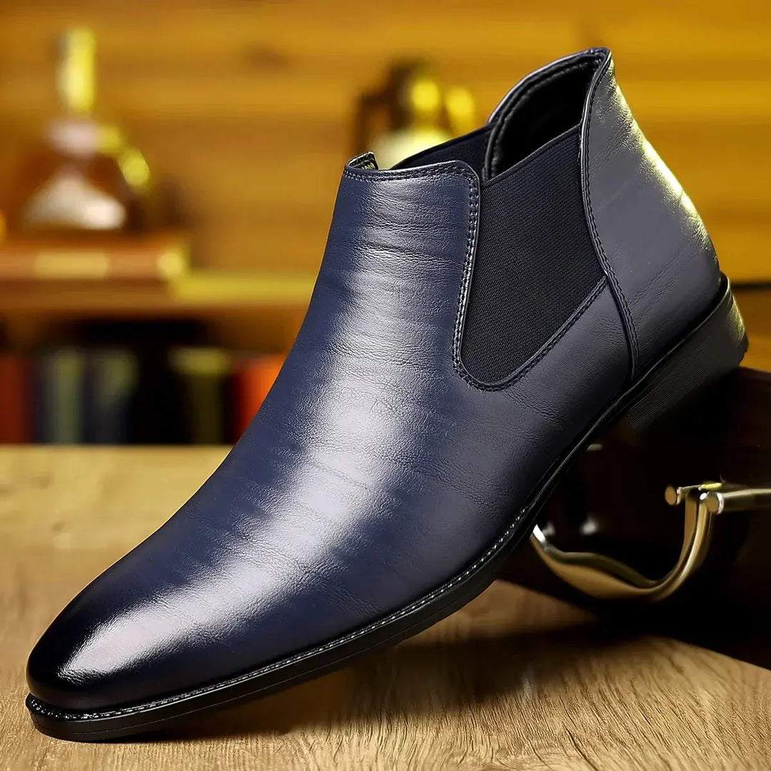 Mens Leather Business Casual Boots Comfortable Timeless Style
