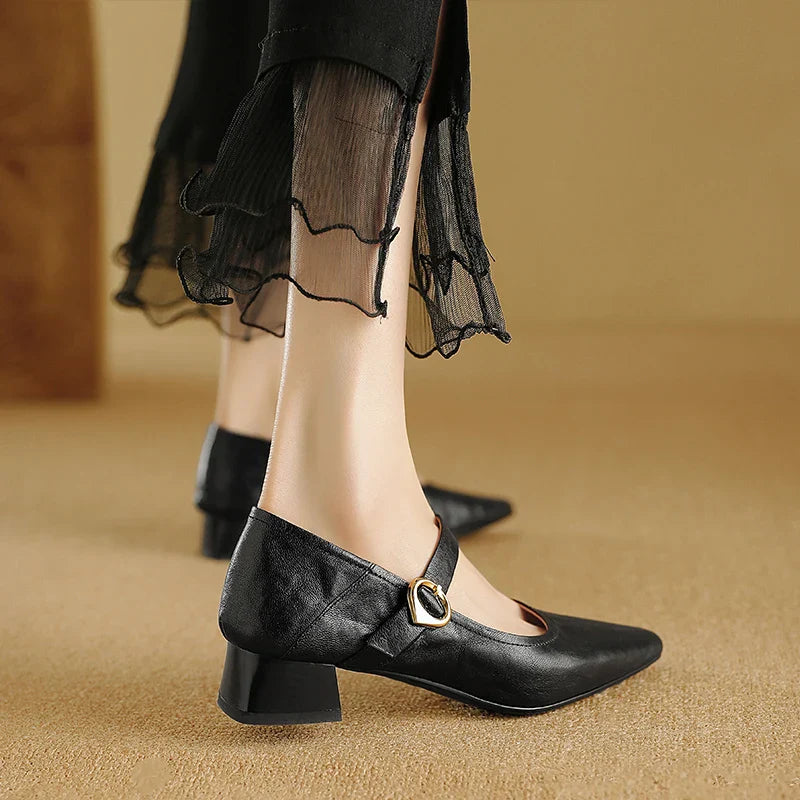 Womens Heels Genuine Leather Classic Fit