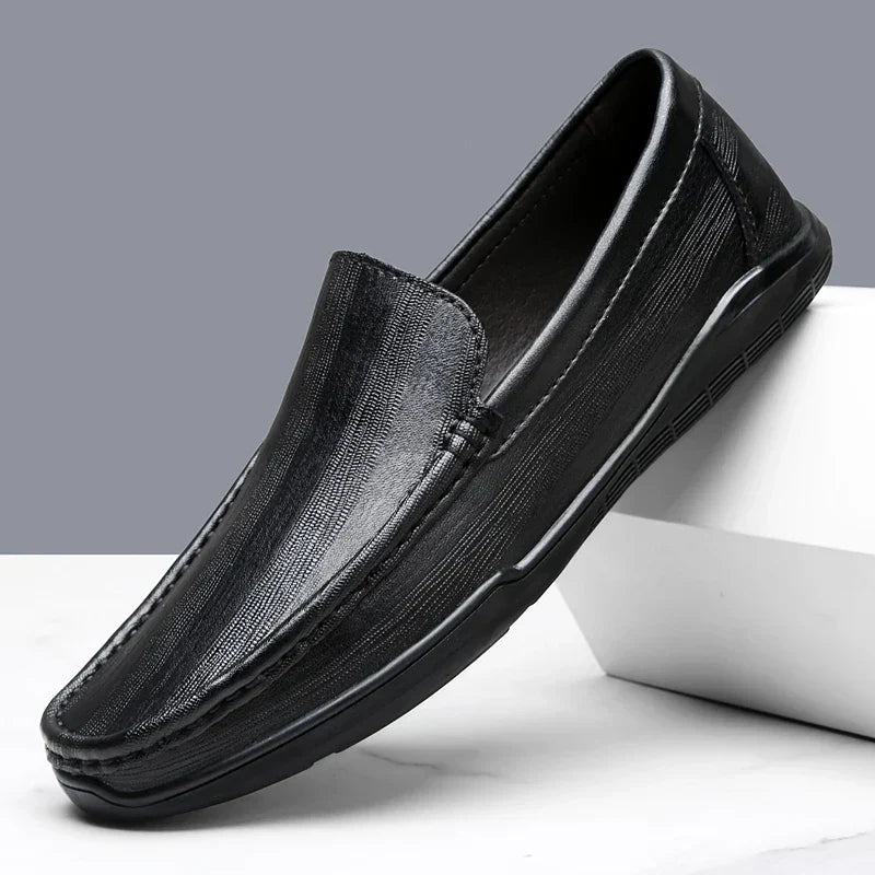 Mens Loafers Genuine Leather Slip-On - BritishMode