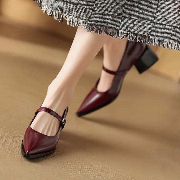 Womens Leather Heels Genuine Leather Upper